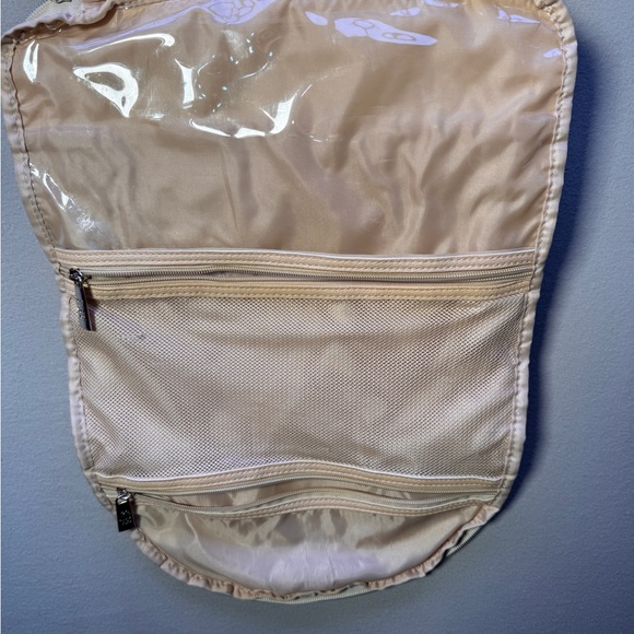 BEIS Cream Canvas Backpack with Blush Tan Trim - Picture 6 of 14